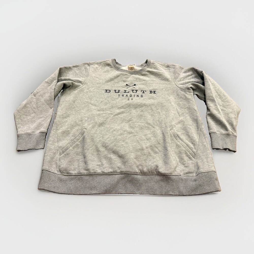Duluth Trading Mens Gray Crew Neck Stretch Fleece Outdoors Sweatshirt Size 1X